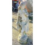 Reconstituted stone statue of a girl