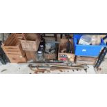A large collection of vintage wooden crates,