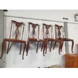 4 Edwardian mahogany dining chairs