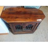 Hardwood and metal television cabinet