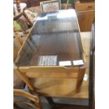 Mid 20th century teak and glass 2 tier coffee tabl