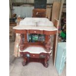 2 Mahogany and marble washstands