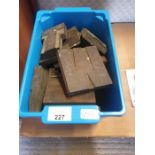 Collection of wooden letter printing blocks