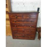 Victorian mahogany chest of 2 short, 4 long drawer