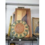 Decorative mirrors, prints, pictures and a clock