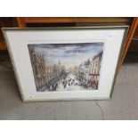 Framed print by Kate Pittaway of a street scene