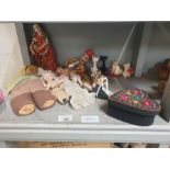 Collection of vintage dolls and cats