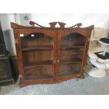 Large glazed oak old charm style bookcase/display