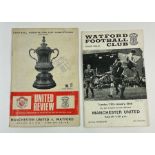 A Manchester v Watford programme, 25/01/69, signed