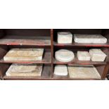 A collection of seven plaster moulds, various subj