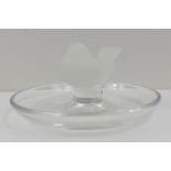 A Lalique glass ring tray, signed to the base