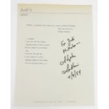 Autograph - Stephen Sondheim - American Composer -