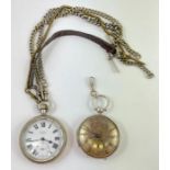 A silver pocket watch, the case hallmarked London,