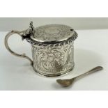 A Victorian silver lidded mustard, London, 1850, J