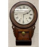 A 20th century wall drop dial wall clock, 67cm hig