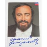 Autograph - Luciano Pavarotti - Opera Signer - Dec