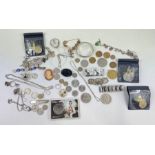 A collection of costume and silver jewellery, toge