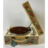 A circa 1950's childrens Decca wind-up gramophone