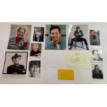 A collection of thirteen entertainment autographs