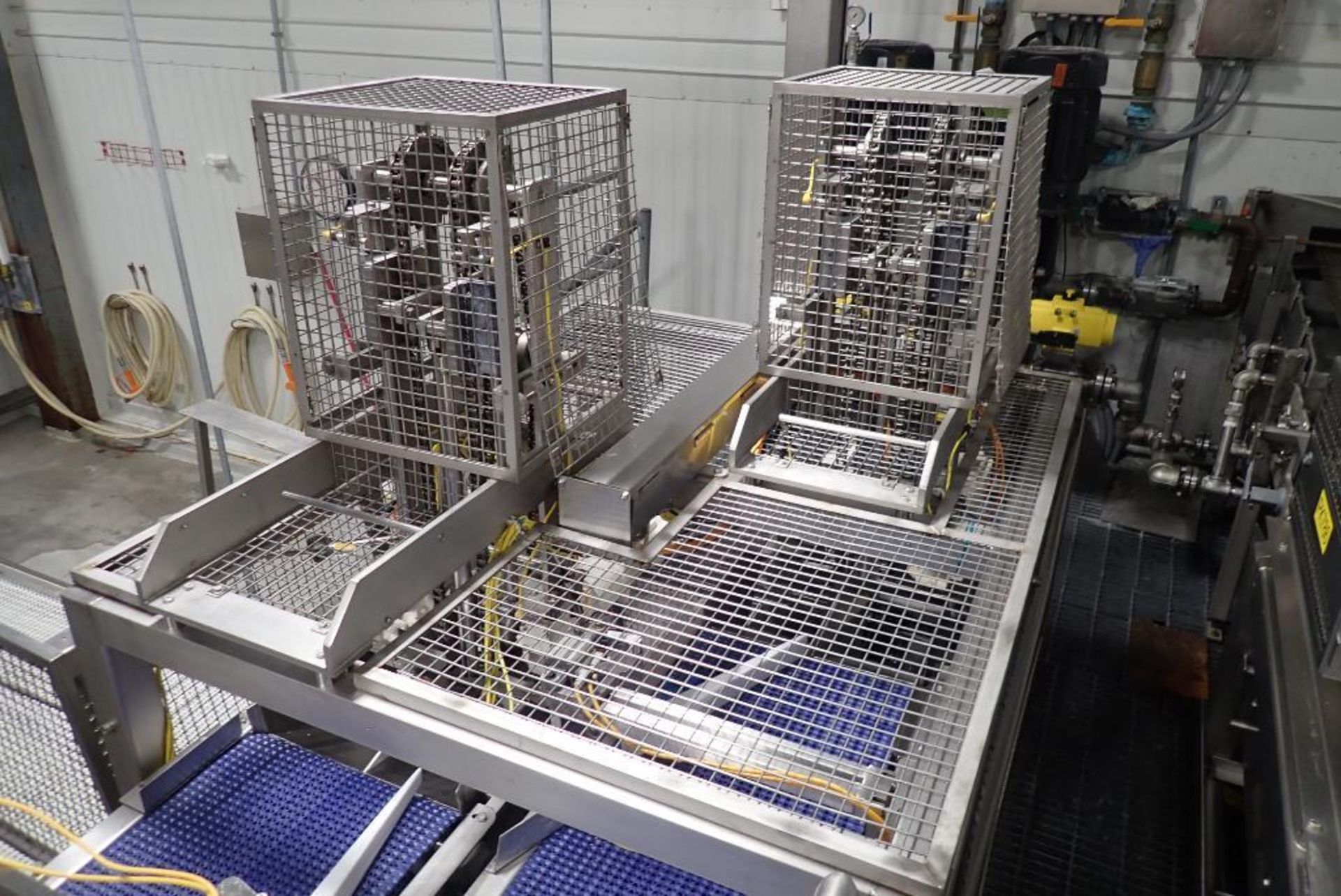 Dual station product lowerer with discharge conveyors - Image 2 of 23
