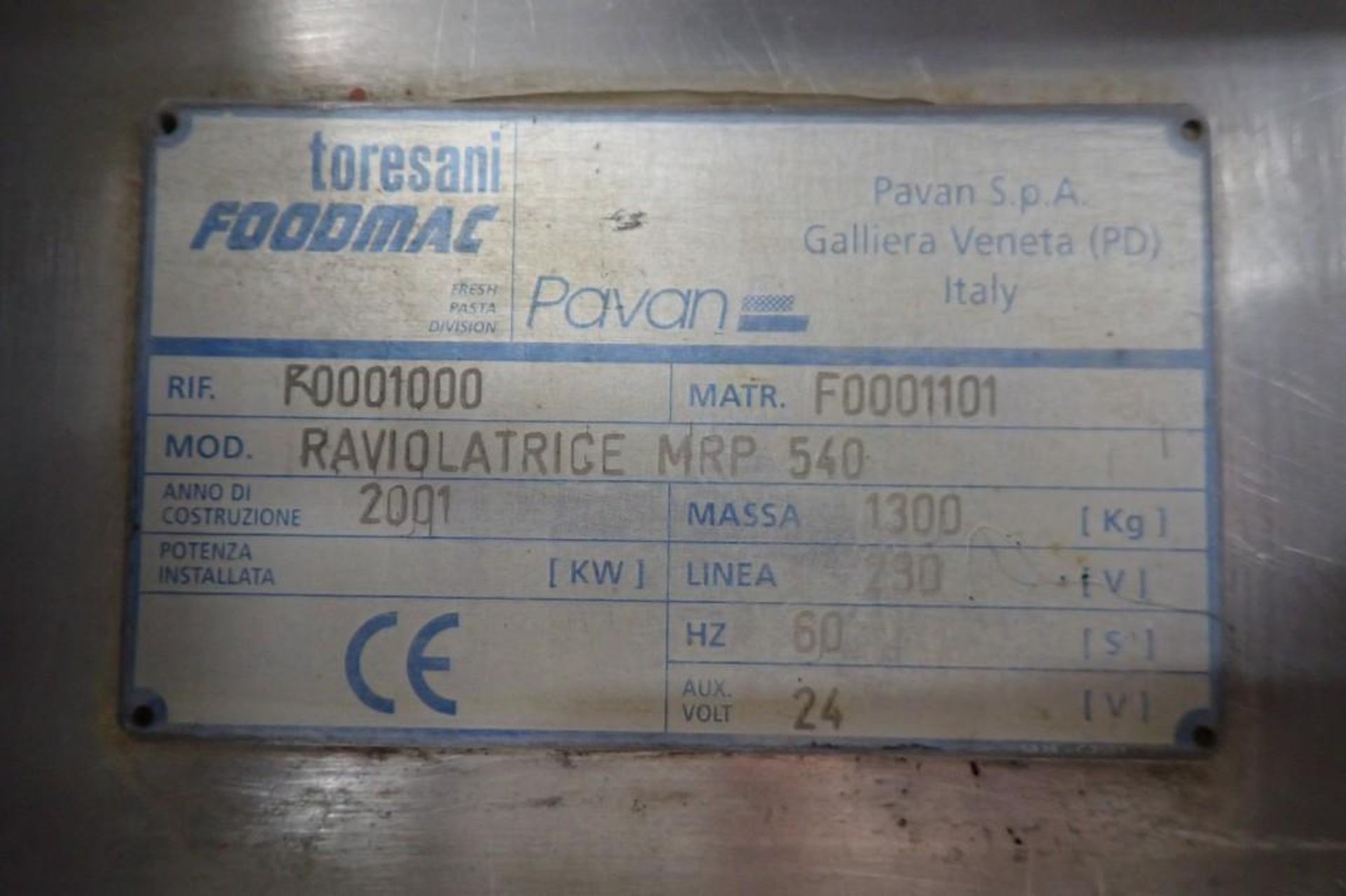 2001 Toresani Raviolatrice Fresh Pasta Machine - Image 28 of 42