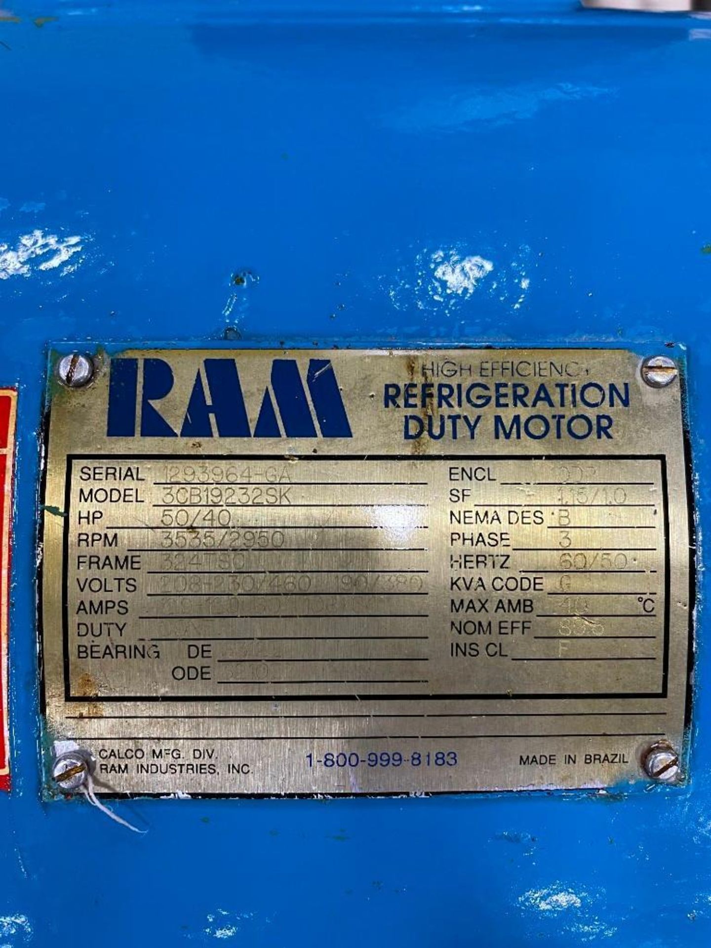 Ram High Efficiency Refrigeration Duty Motor - Image 6 of 7
