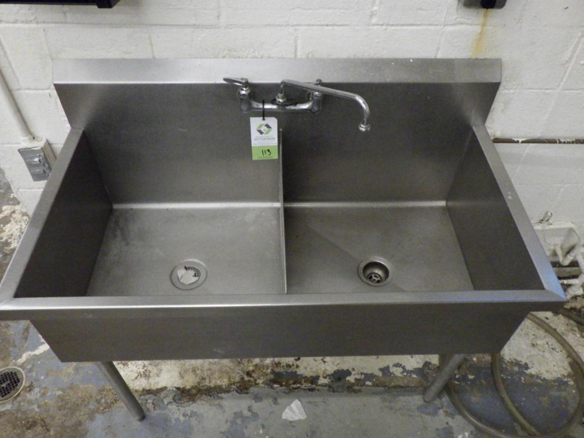 SS 2-Compartment Wash Sink - Image 6 of 10