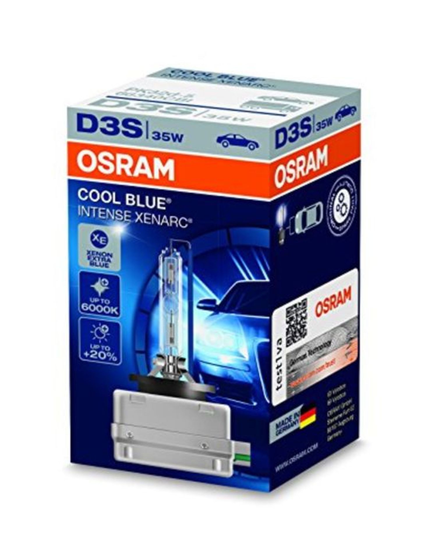 RRP £56.00 OSRAM XENARC COOL BLUE INTENSE D3S HID xenon arc tubes, discharge lamp, 66340CBI, Falt