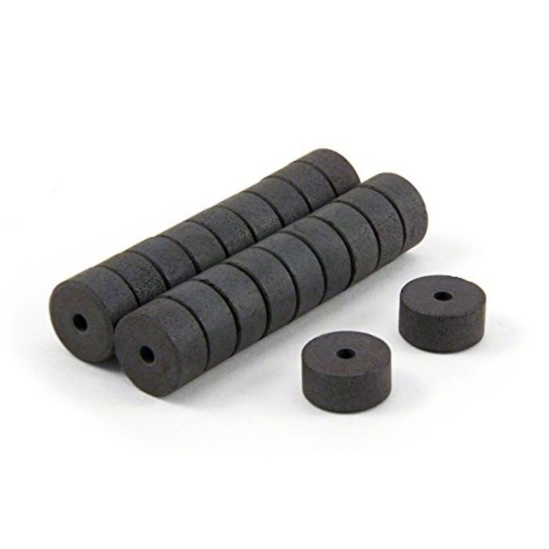 RRP £62.00 Magnet Expert 14mm O.D. x 3mm I.D. x 7mm thick Y10 Ferrite Magnets - 0.183kg Pull (Pac