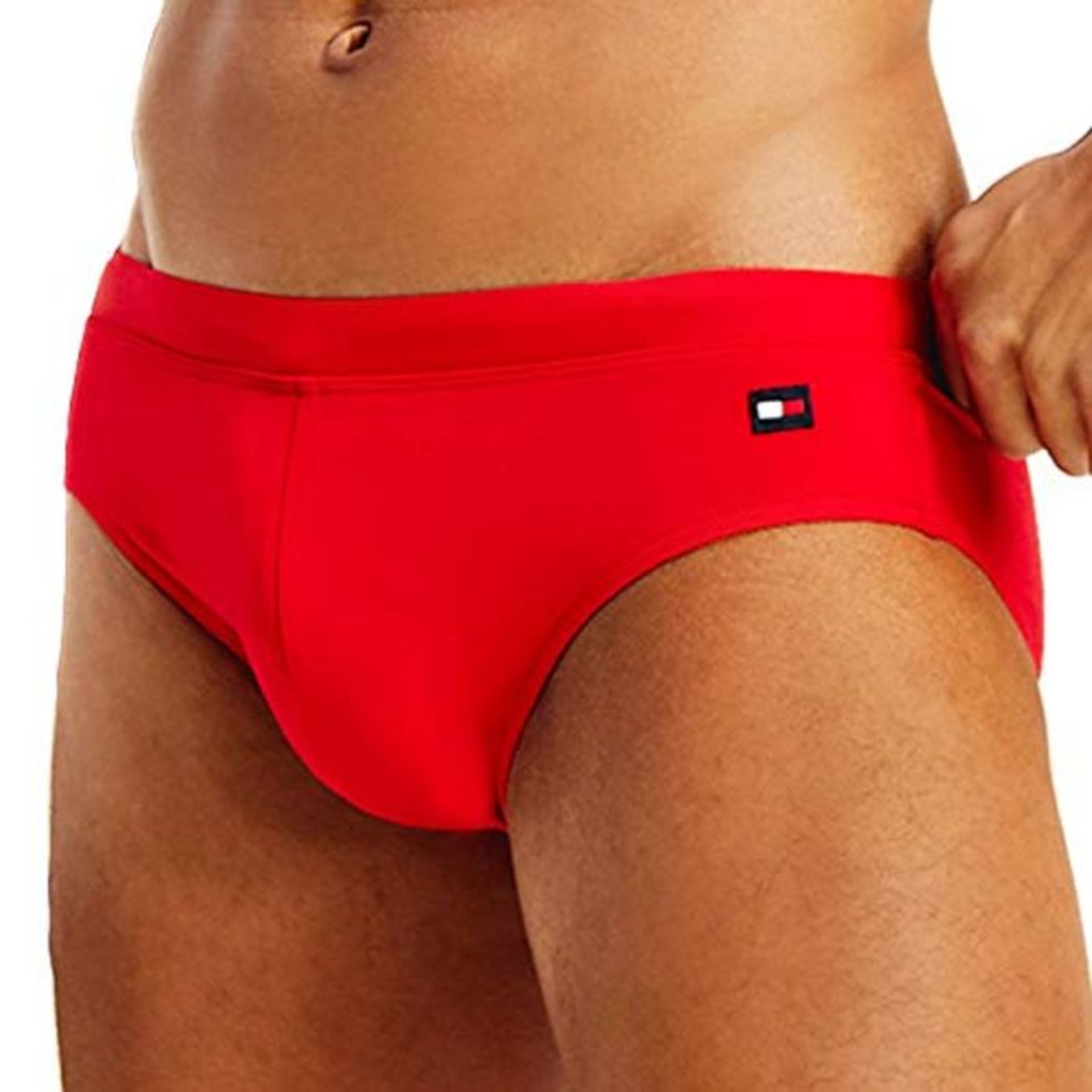 Tommy Hilfiger Men's Swim Briefs, Primary Red, XL