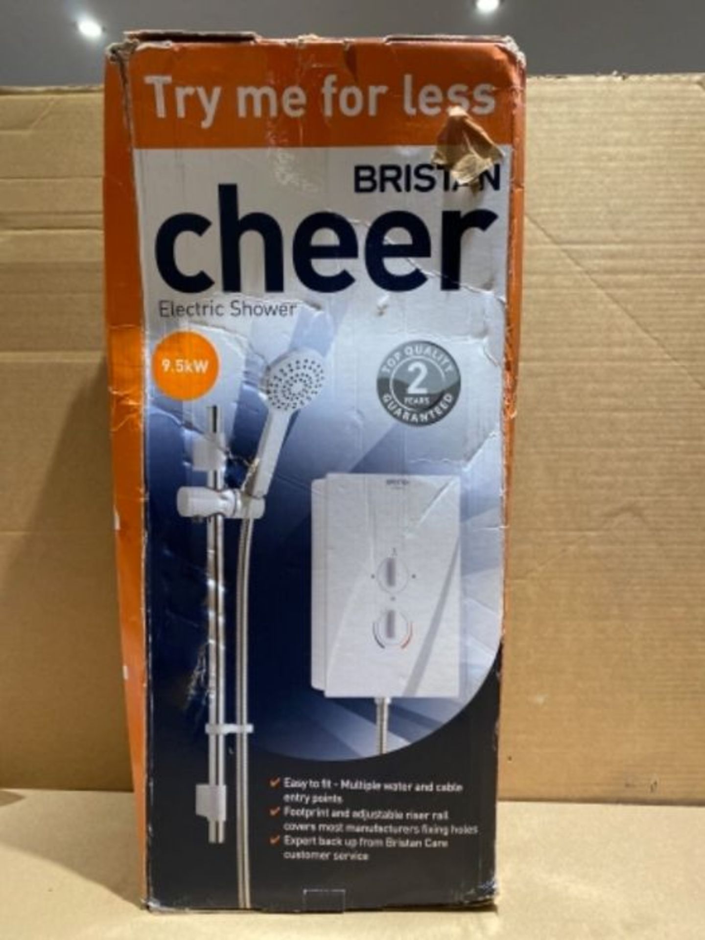 RRP £63.00 Bristan CHE95 W 9.5 kW Cheer Electric Shower - White - Image 2 of 2