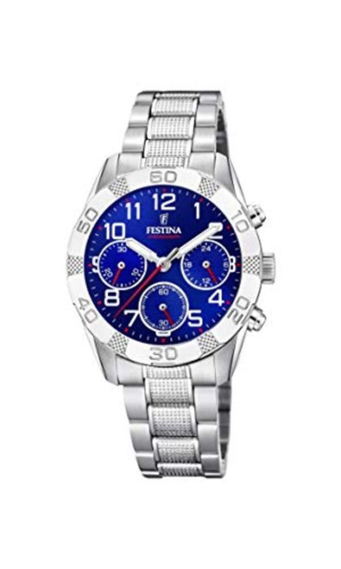 RRP £84.00 Festina Unisex Child Chronograph Quartz Watch with Stainless Steel Strap F20345/2