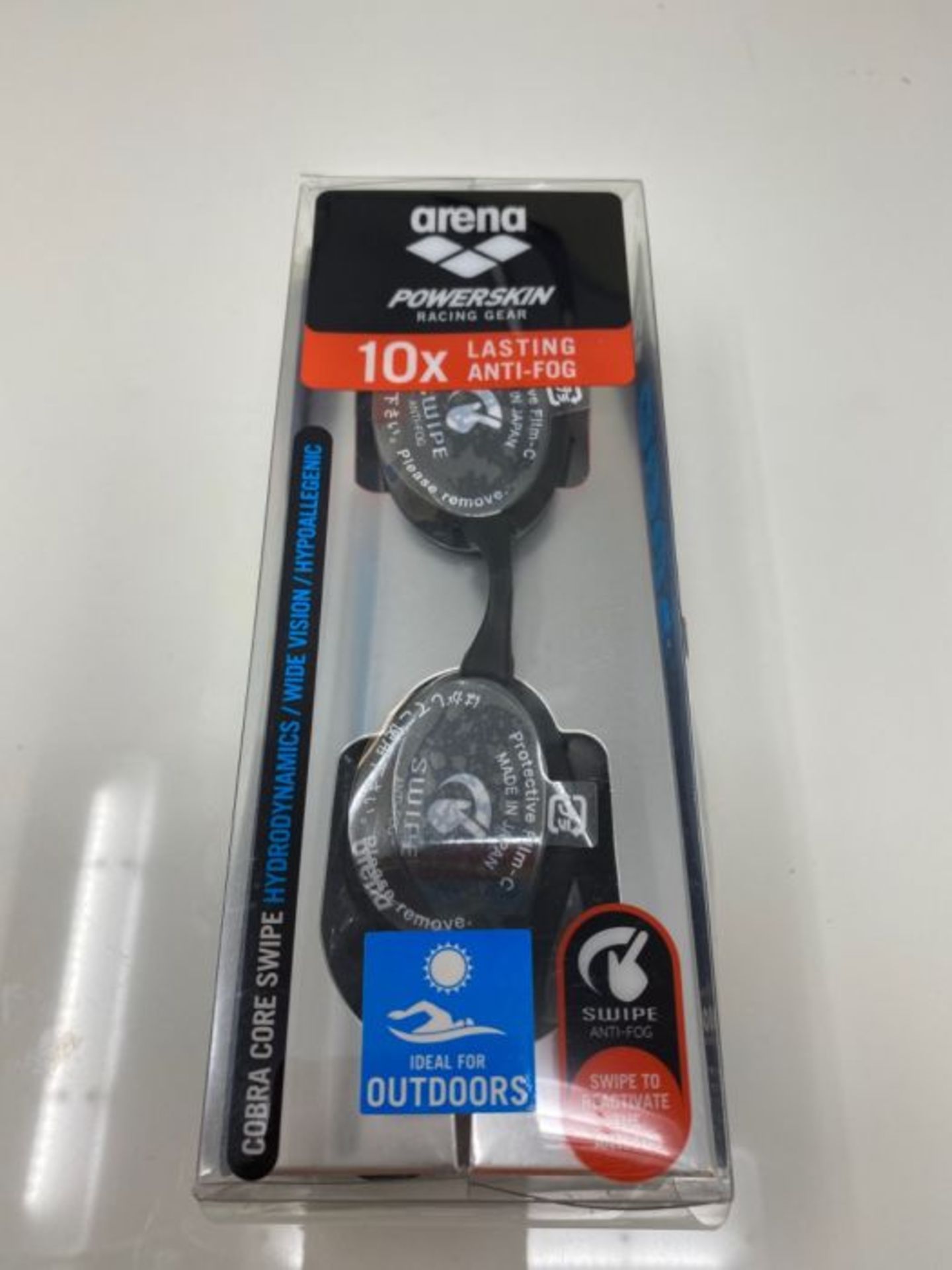 Arena Unisex's Cobra Core Goggle, Silver-Black, One Size - Image 2 of 3