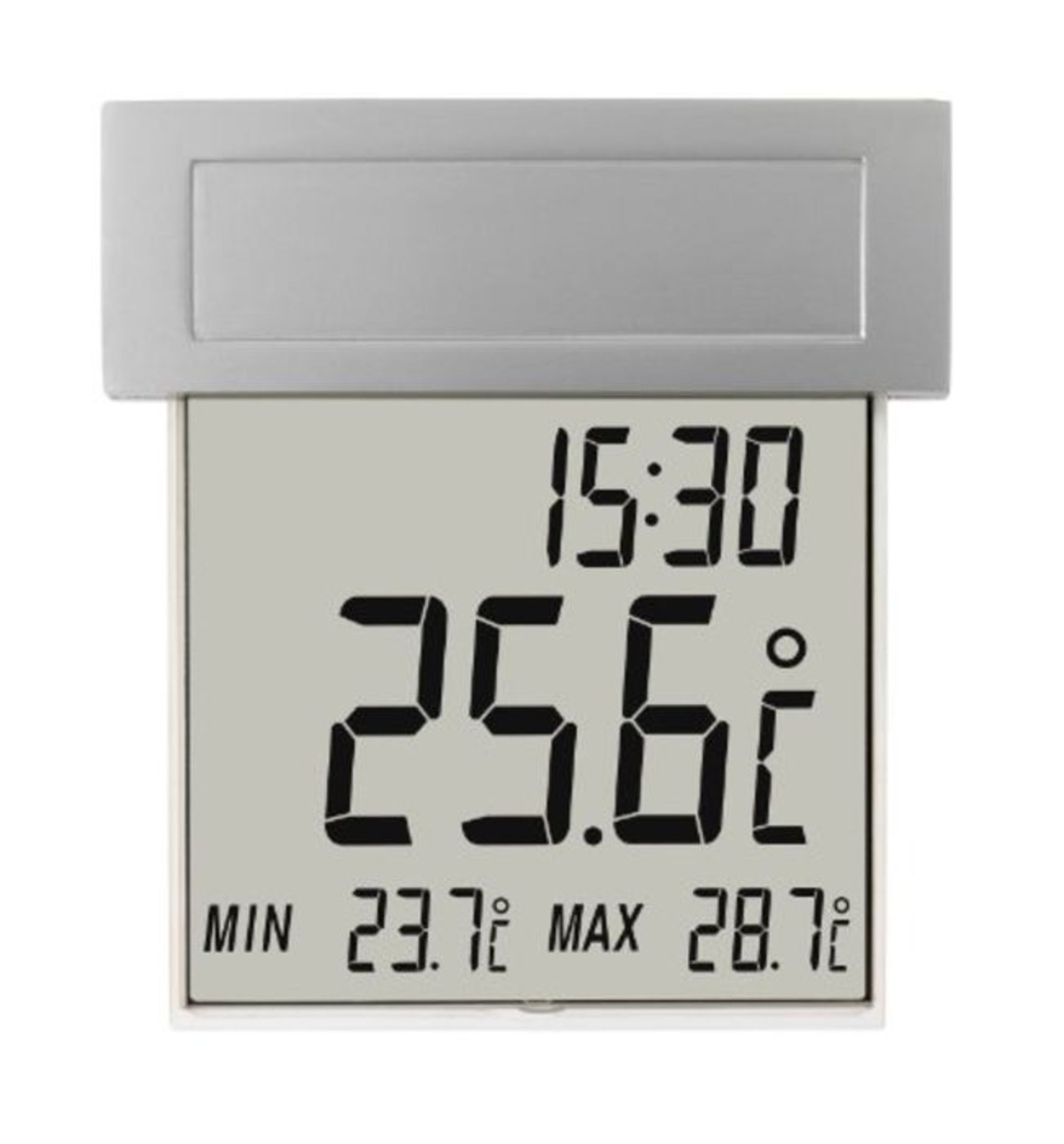 TFA Dostmann Vision Solar digitales Fensterthermometer, 30.1035, großes Display mit A