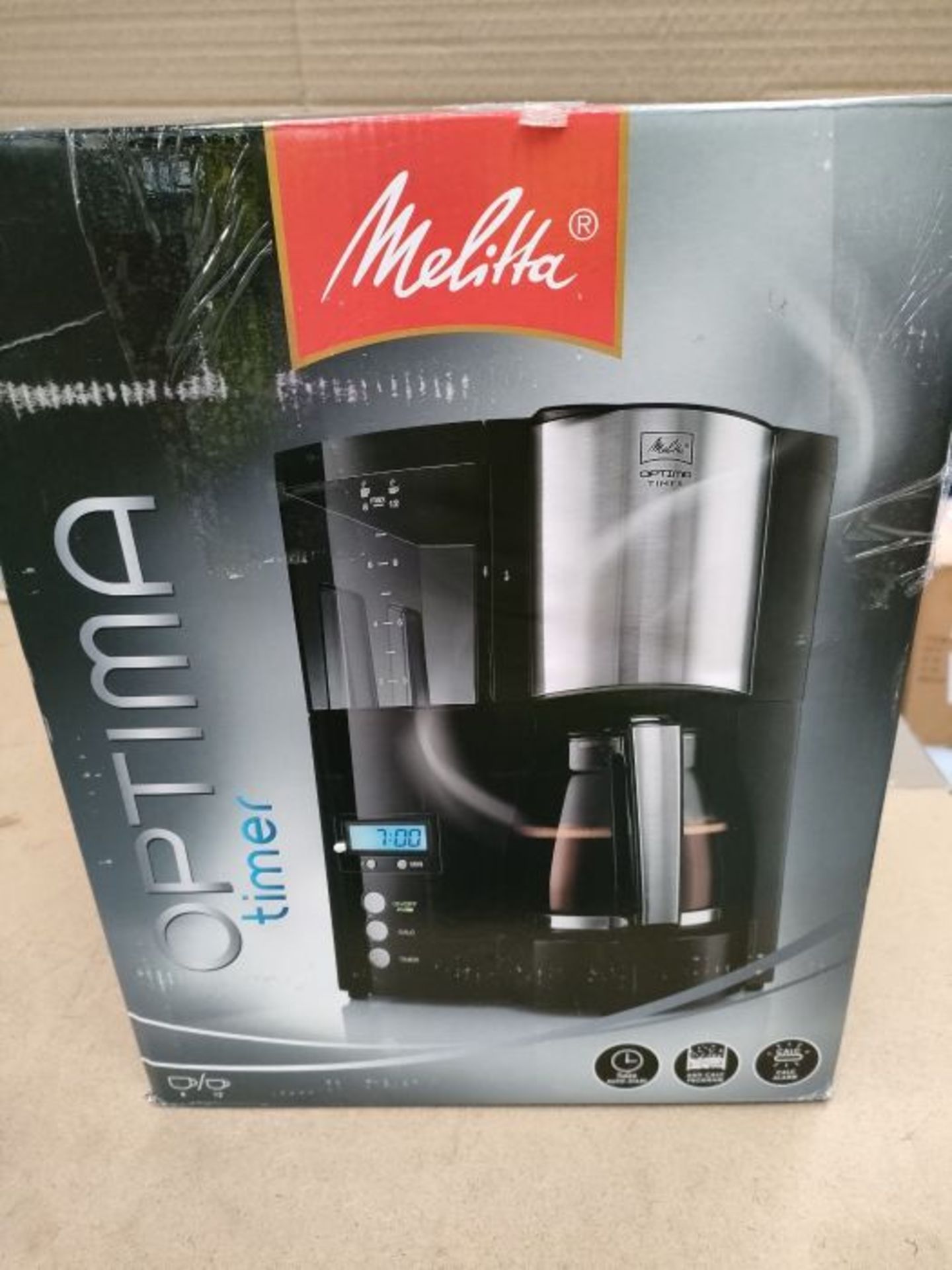 RRP £53.00 Melitta Filter Coffee Maker with Glass Pourer, Hot Hold and Timer Function, Optima Tim - Image 2 of 3