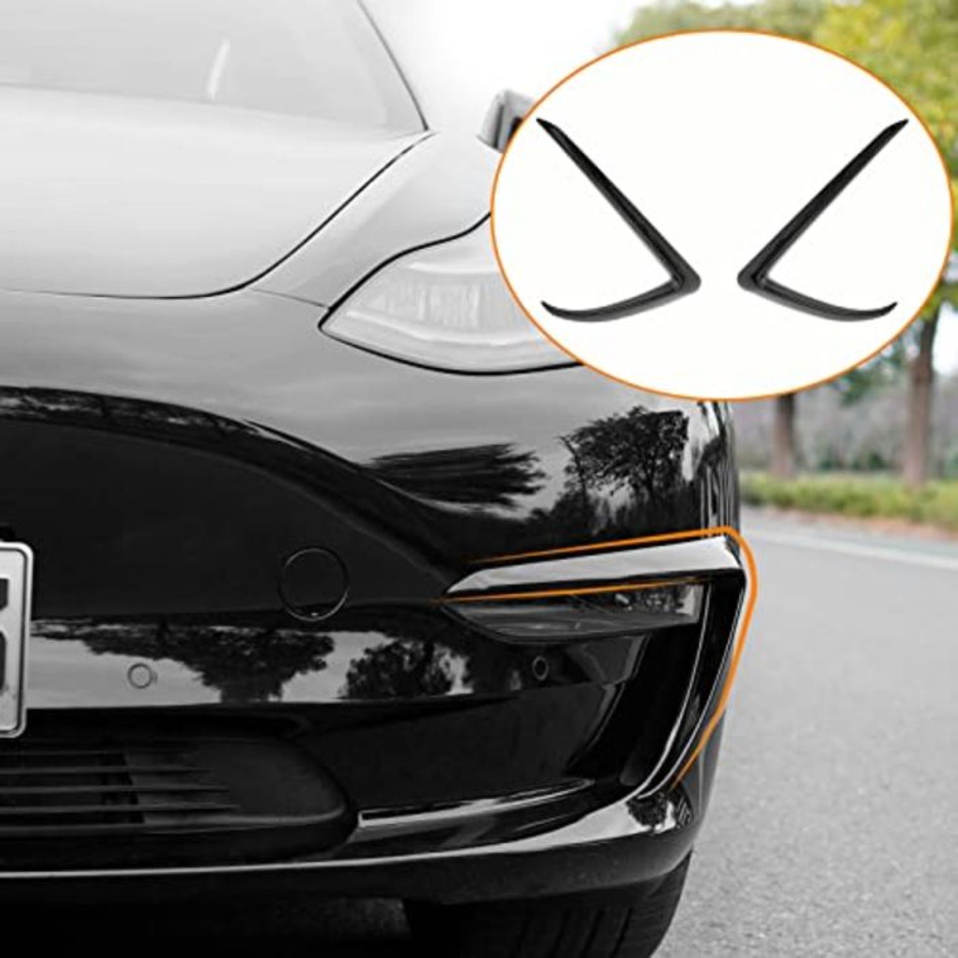 Xipoo Fit Tesla Model 3 Front Fog Light Trim Cover Eyebrow Trims Covers Model 3 Access