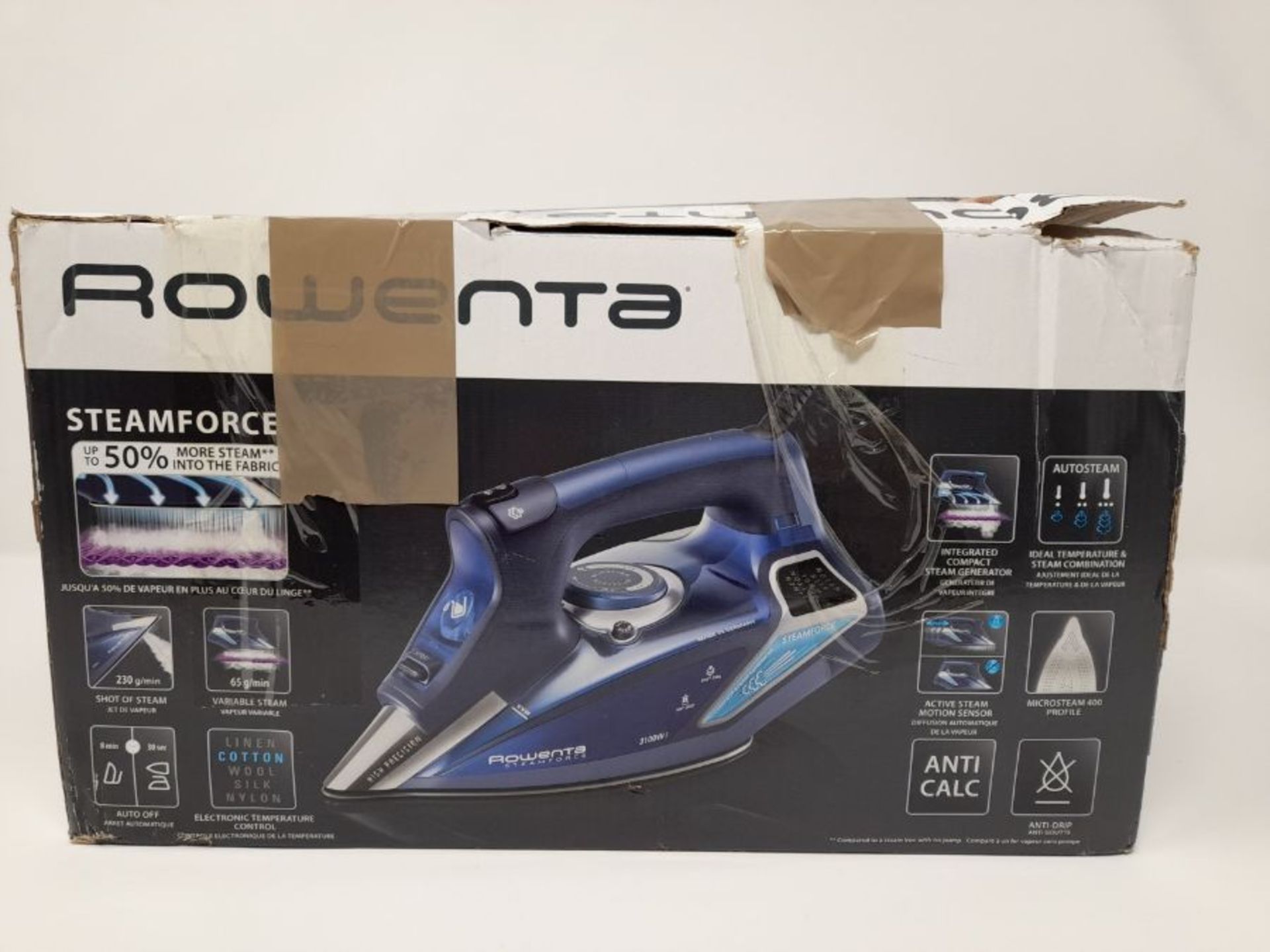 RRP £132.00 Rowenta DW 9240 Steam 3100W Stainless steel Blue - irons - Image 3 of 3