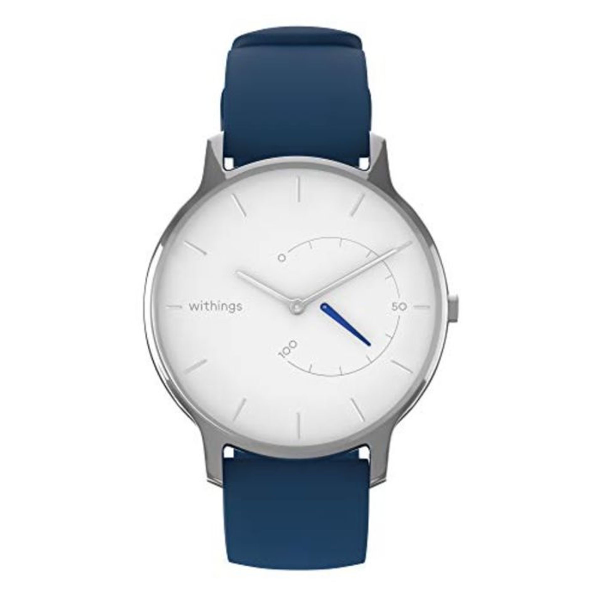 RRP £91.00 Withings Men's Move Timeless Hybrid Smartwatch, White-Silicone Wristband, Medium