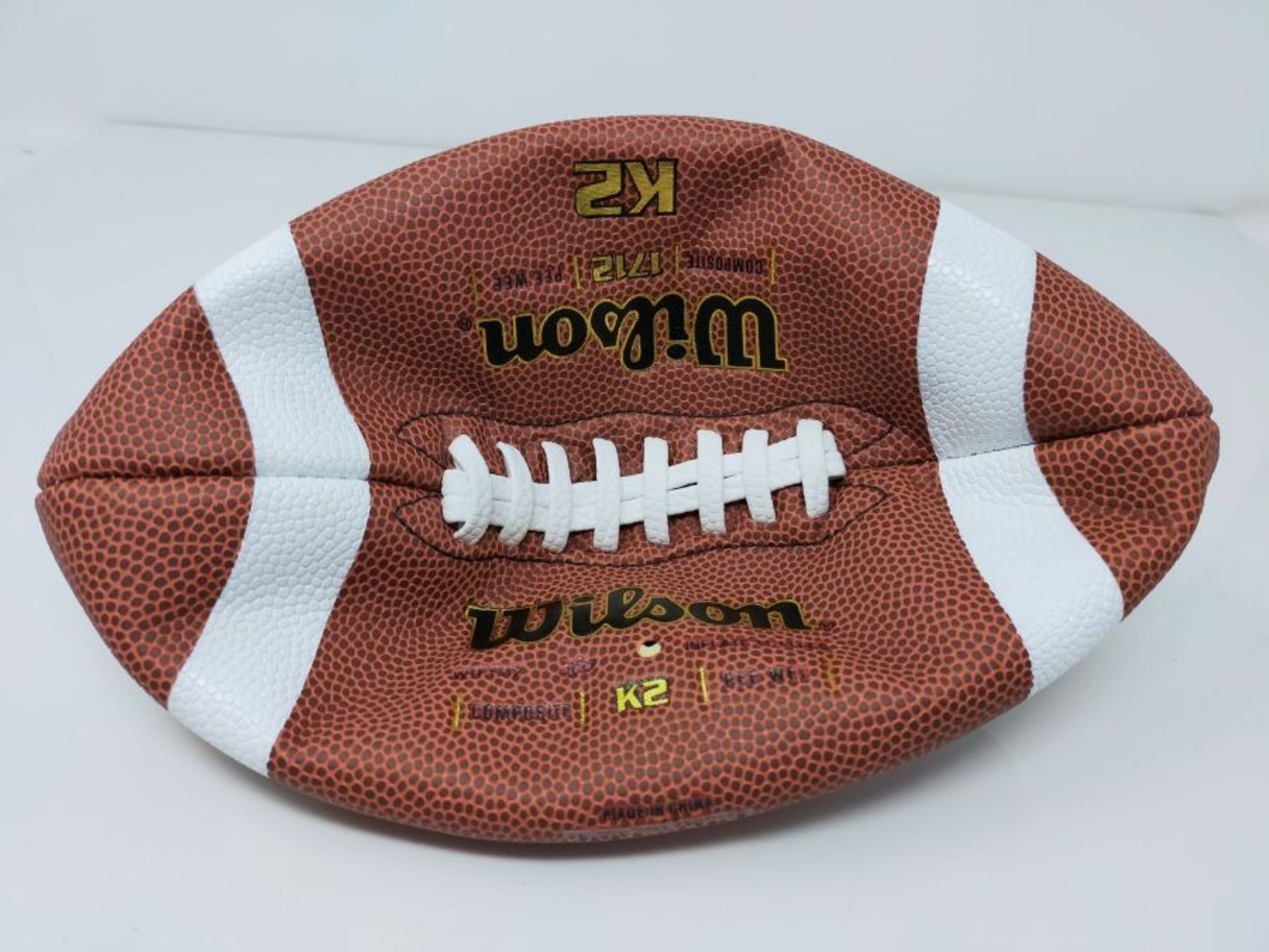 Wilson American Football for Children and Teenagers, Mixed Leather, K2 COMPOSITE, Brow - Image 2 of 3