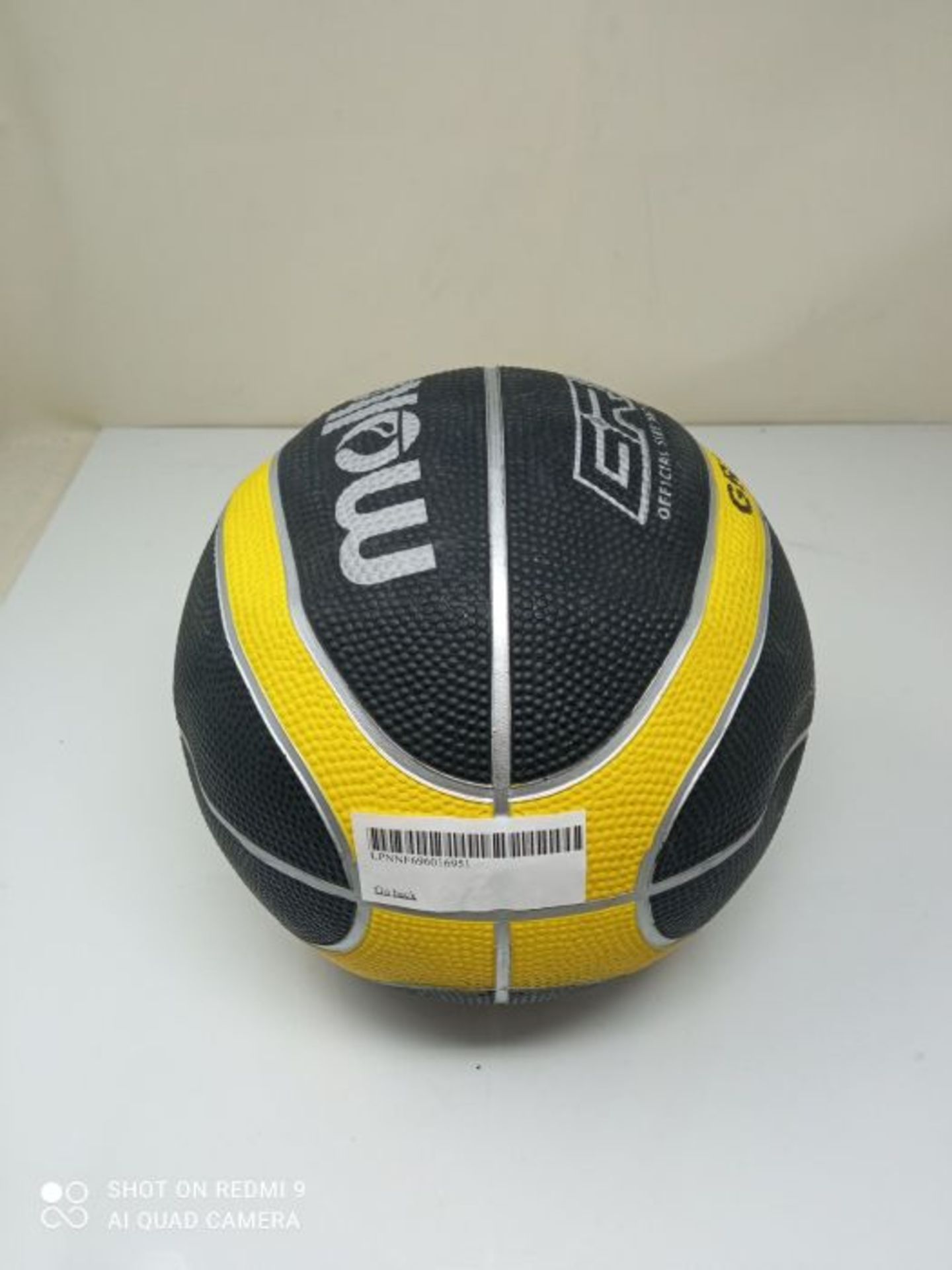 Molten GR Basketball, Indoor/Outdoor, Premium Rubber, Size 5, Impact Colour Black/Yell - Image 2 of 2