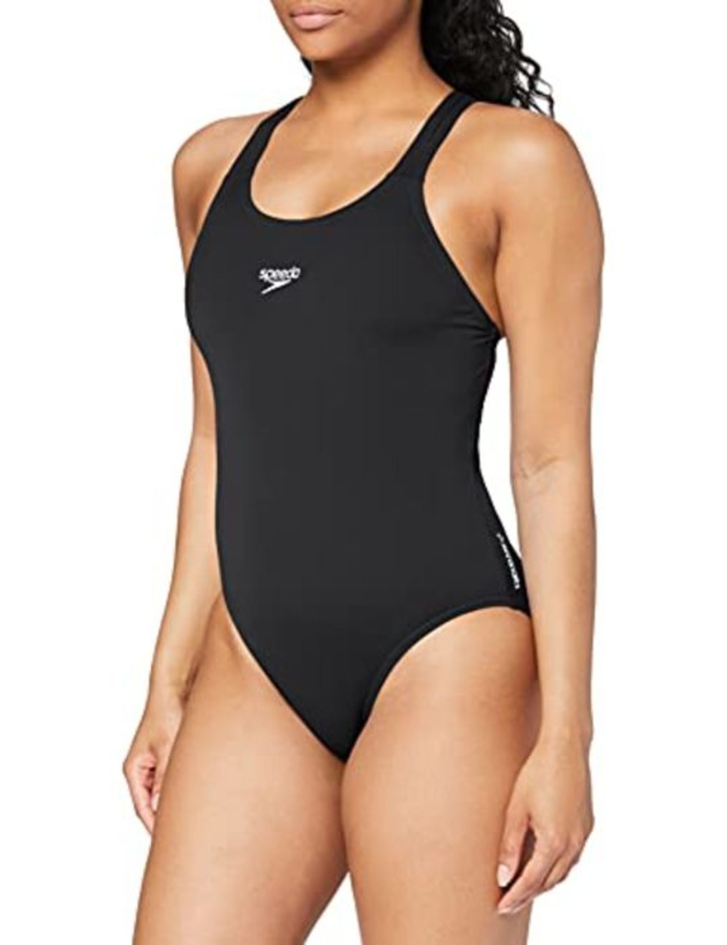 Speedo Women's Essential Endurance + Medalist One Piece Swimsuit, Black, 30 (UK 8)