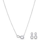 RRP £110.00 Swarovski Infinity Sign Jewellery Set, Women's Swarovski Infinity Sign Crystal Stud Ea