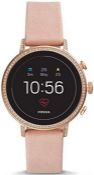 RRP £155.00 Fossil Womens Smartwatch with Leather Strap FTW6015