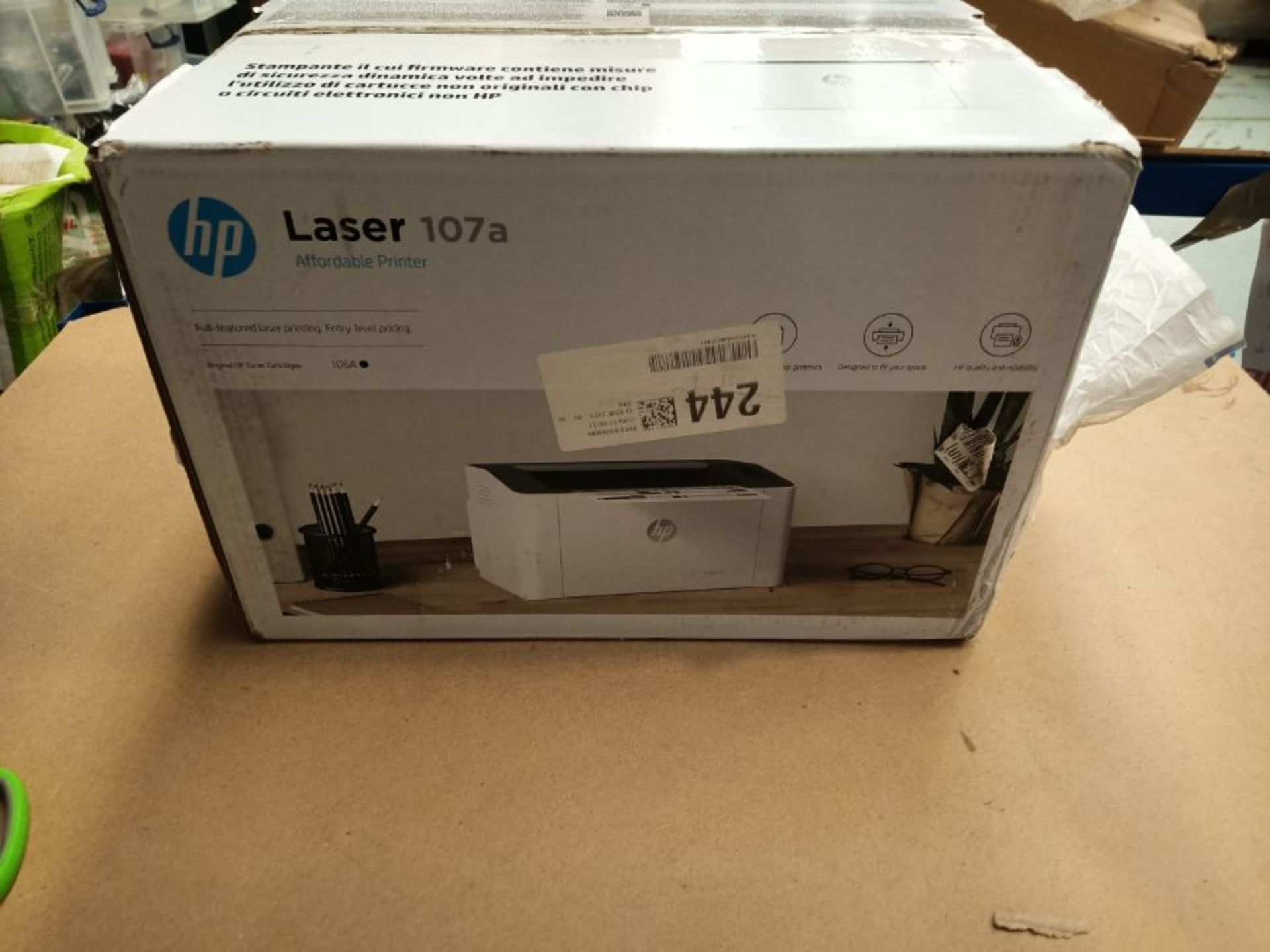 RRP £98.00 HP LaserJet 107a Mono Printer - White - Image 2 of 3