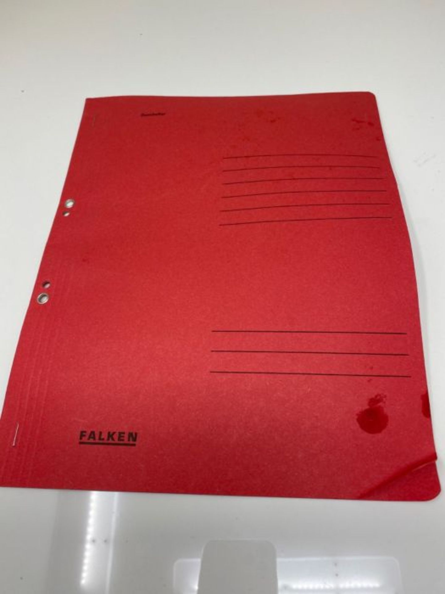 FALKEN Eyelet Flat Files, A4, Full Cover, 250g - Red, Pack 50 - Image 2 of 2