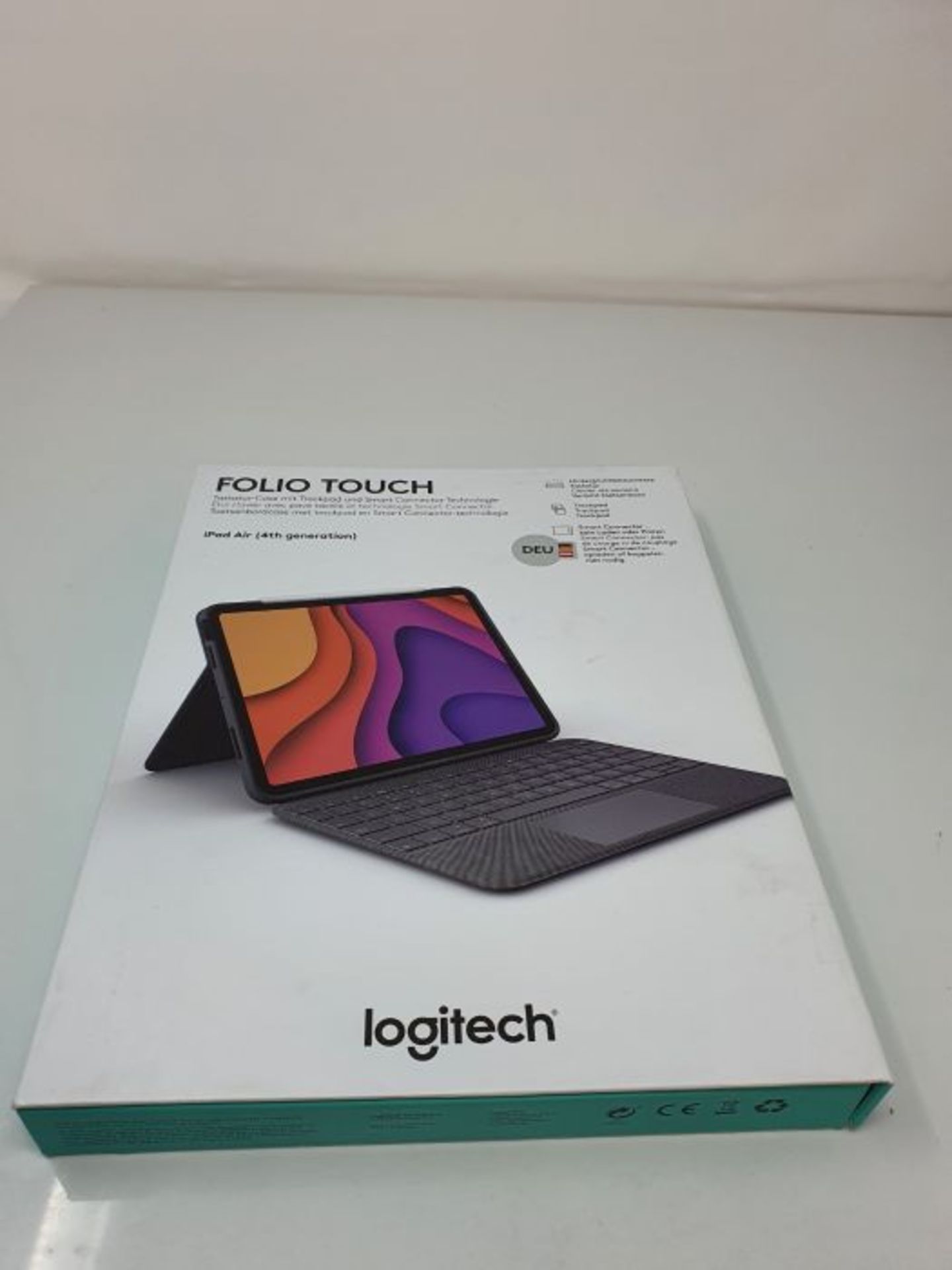 RRP £115.00 Logitech Folio Touch iPad Keyboard Case (4th Generation), QWERTZ German layout - Image 2 of 3