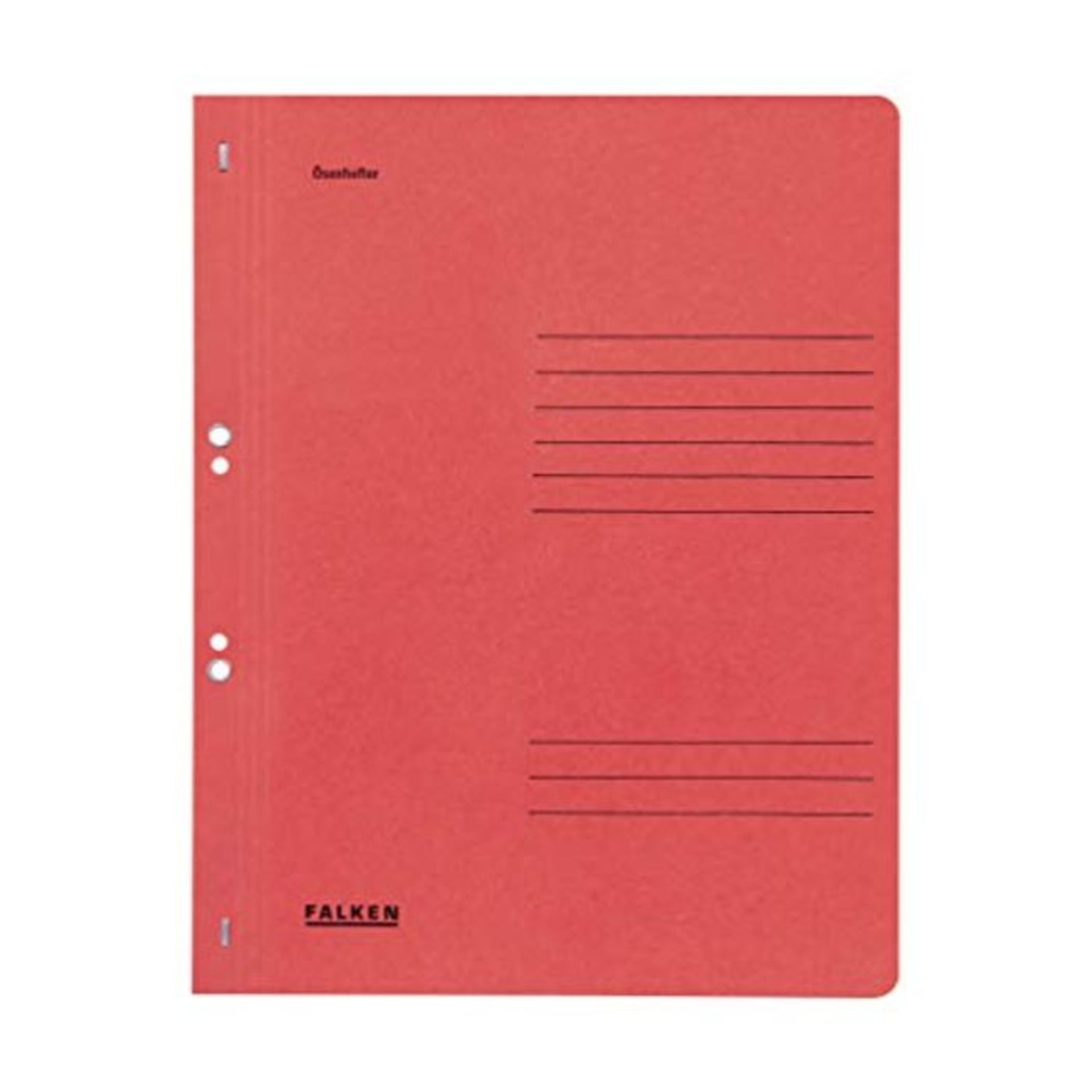 FALKEN Eyelet Flat Files, A4, Full Cover, 250g - Red, Pack 50