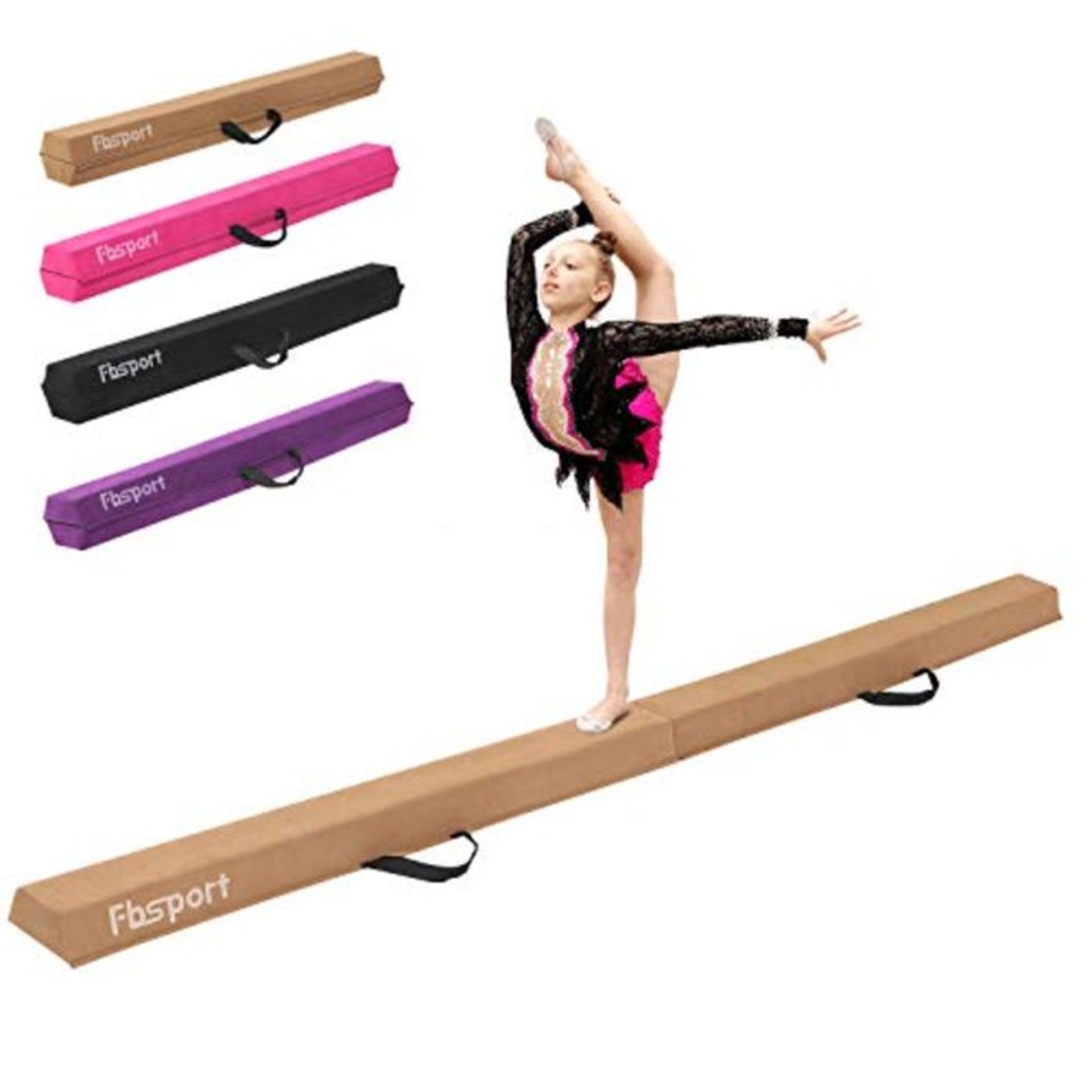 RRP £69.00 FBSPORT 240 cm folding balance beam, gymnastics balance beam, gymnastics floor beam, f