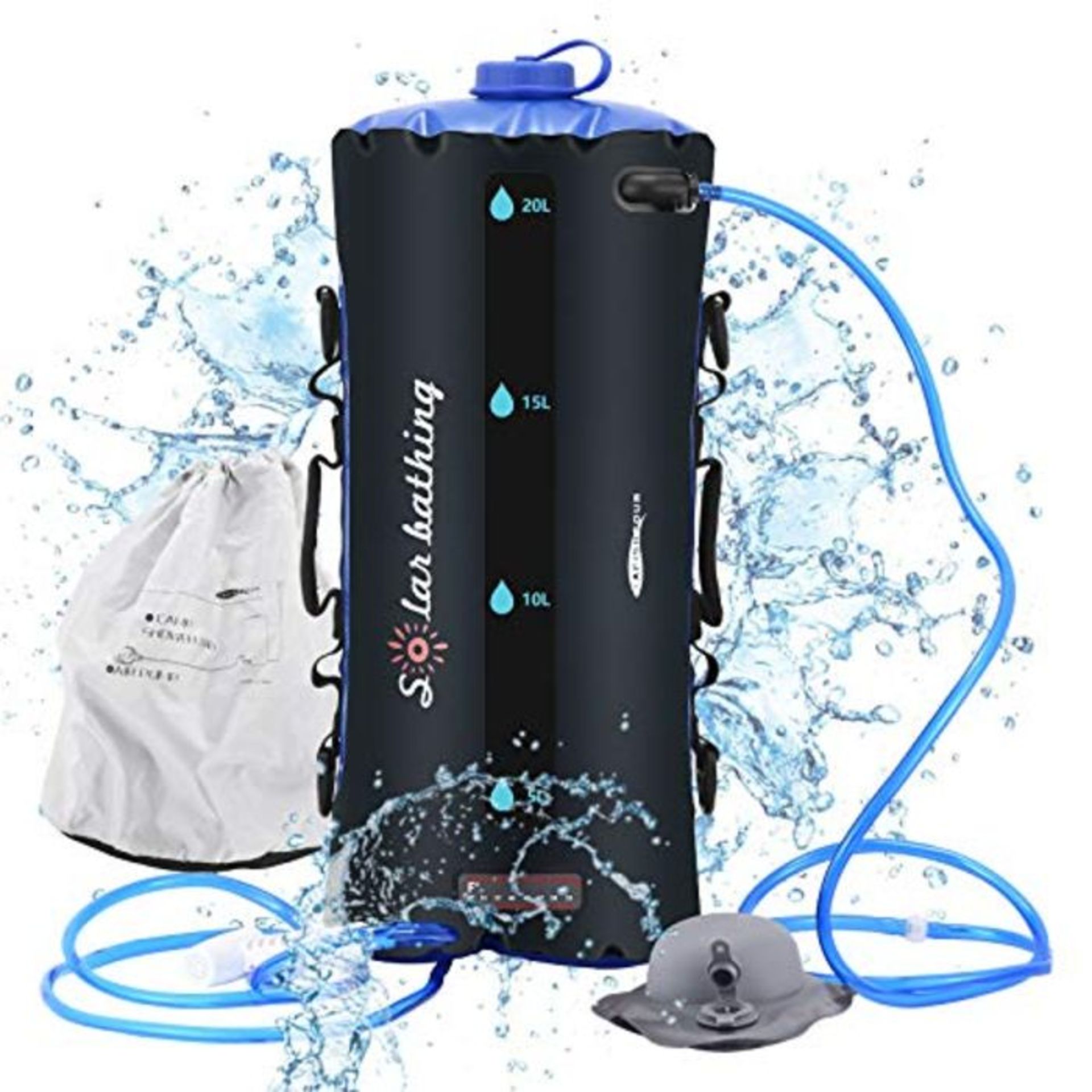 RRP £56.00 PaNt Solar Showers for Camping 20L Portable Pressure Outdoor Shower Bag with Portable