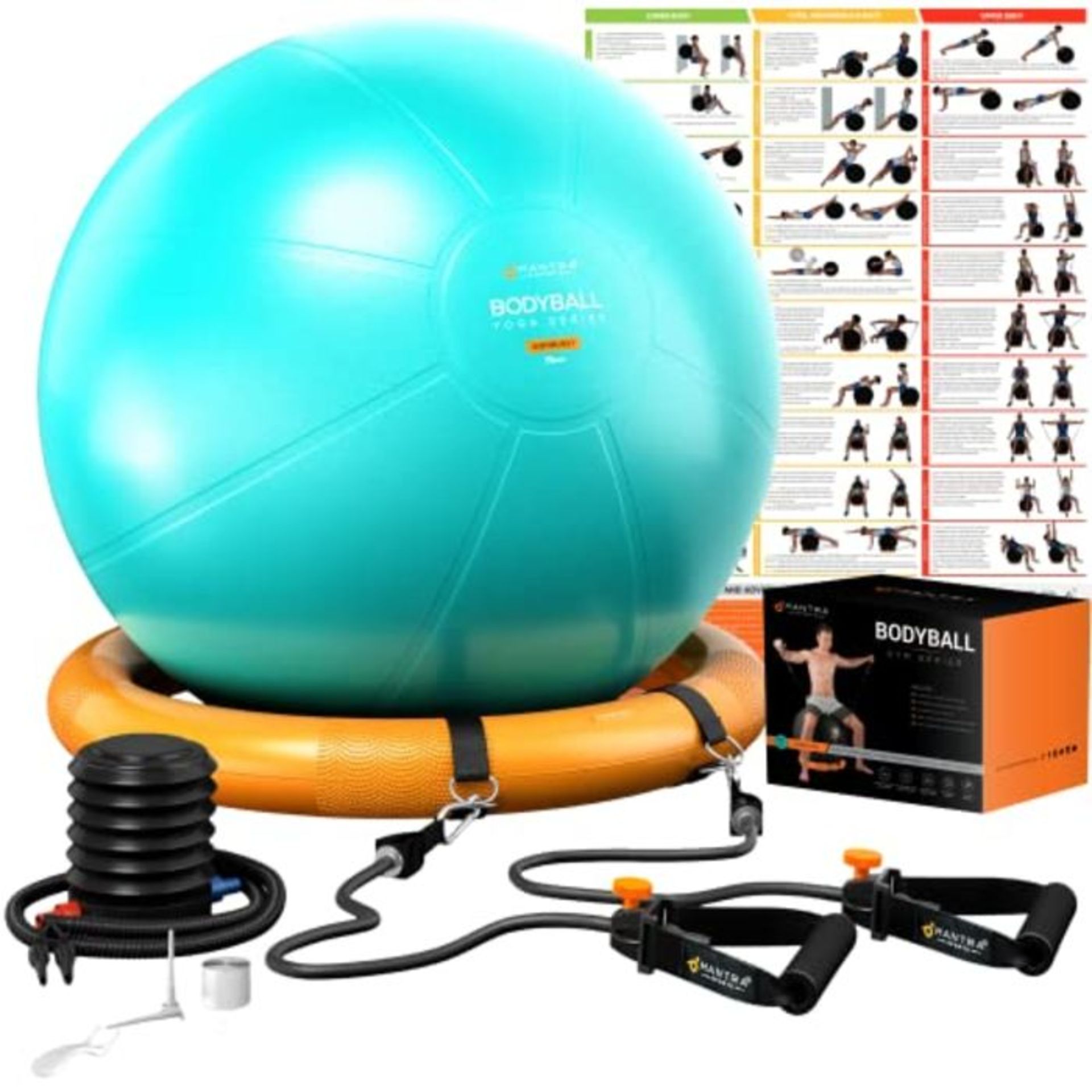 Swiss Ball, Ballon Grossesse, Balle de Fitness 55 cm, 65 cm, 75 cm Pour Pilates, Yoga,